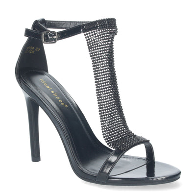 Sandalias de Fiesta con Tacón Alto Negro