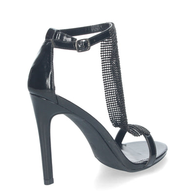 Sandalias de Fiesta con Tacón Alto Negro