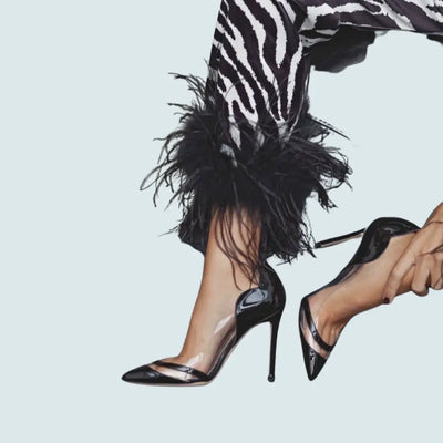 ZAPATOS DE TACÓN DE CHAROL CON PUNTA PUNTIAGUDA