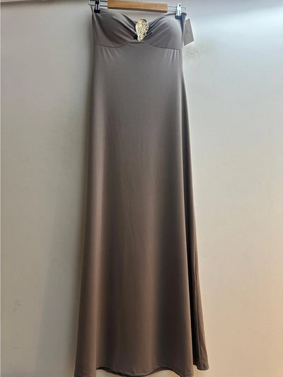 Vestido largo sin tirantes
