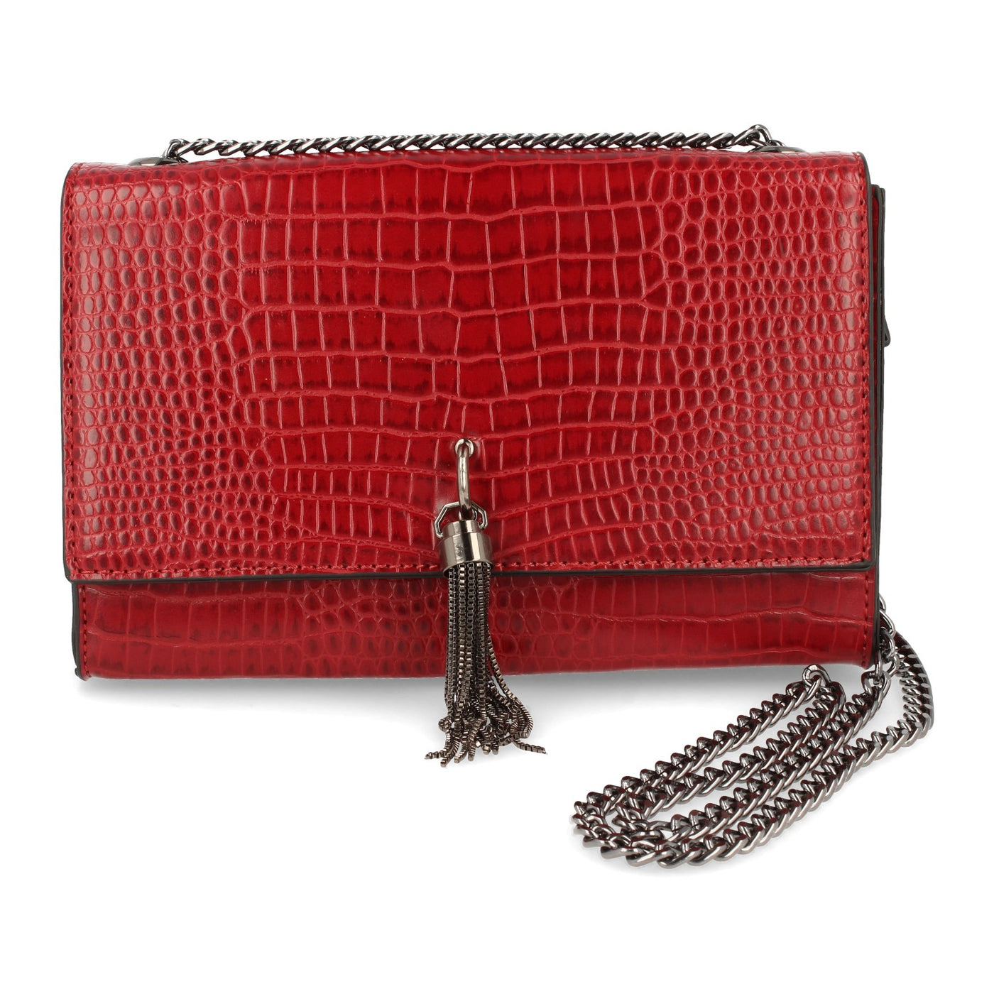 Bandolera con Correa y Borla Metalicas Rojo