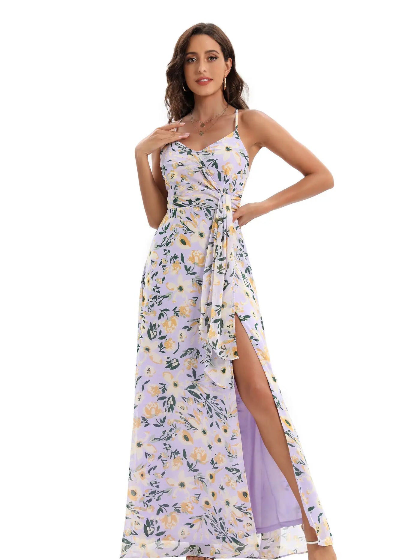 Vestido largo estampado floral