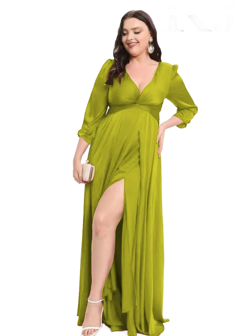 Vestido de noche con escote en V