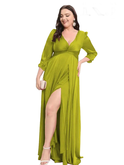 Vestido de noche con escote en V