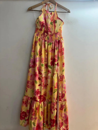 Vestido largo estampado floral