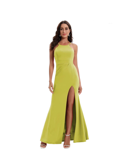 Vestido largo ajustado de escote bandeau