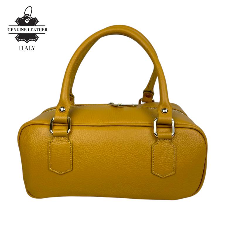Bolso de Mano en Piel Italiana con Asas Cortas, Tira Bandolera Ajustable y Gran Calidad