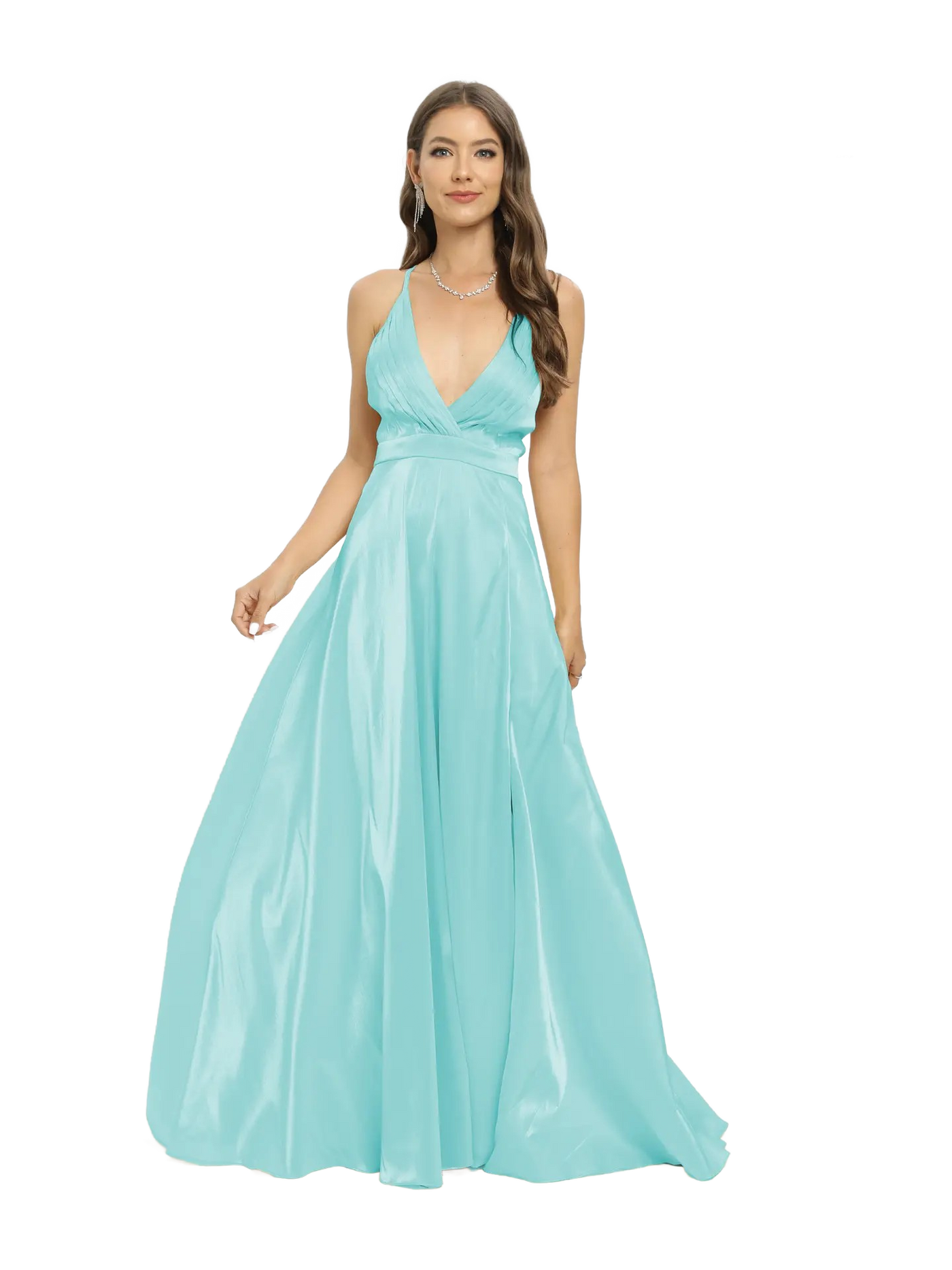 Vestido de noche largo espalda abierta