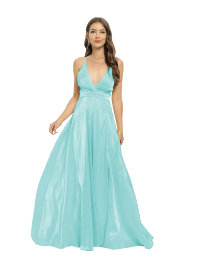Vestido de noche largo espalda abierta