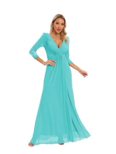 Vestido de noche largo con apertura