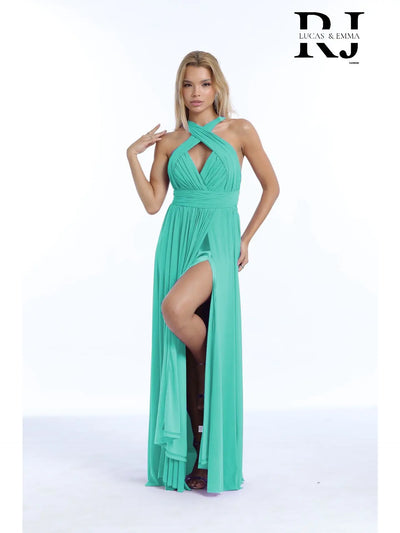 Vestido de noche midi con abertura, moderno y sencillo