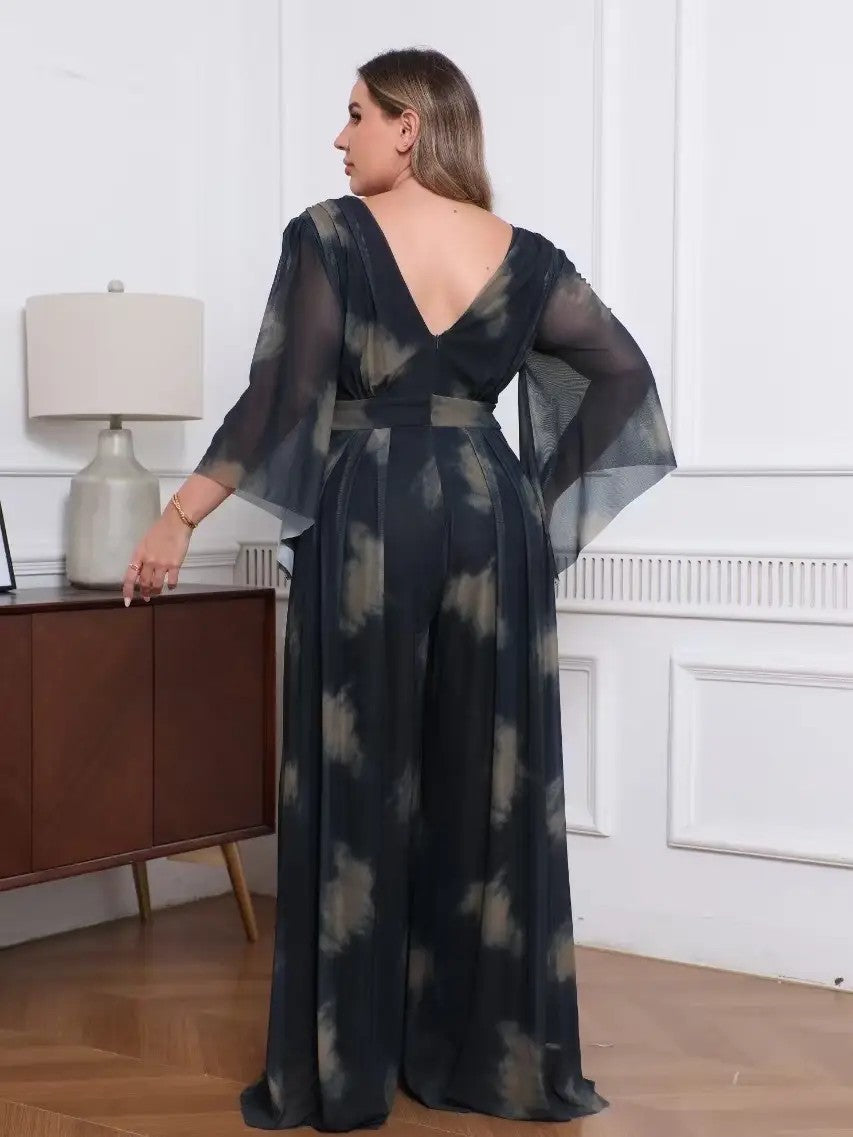 Elegante mono de talla grande estampado