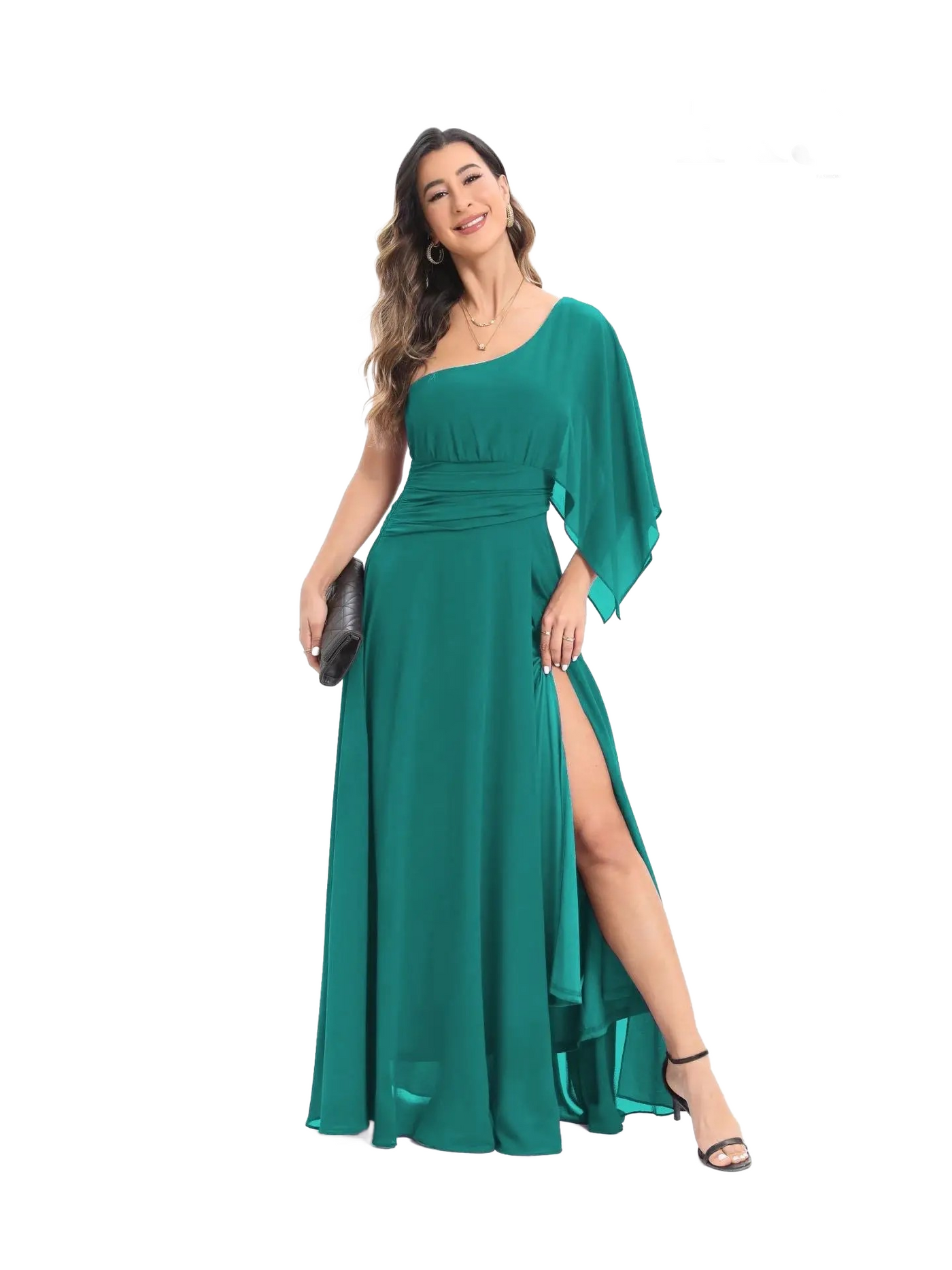 Vestido asimétrico con abertura