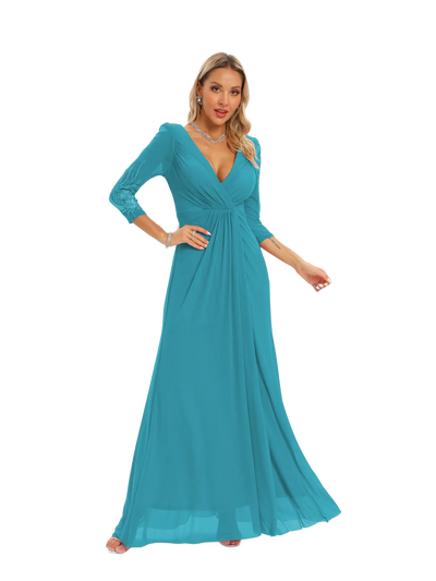 Vestido de noche largo con apertura