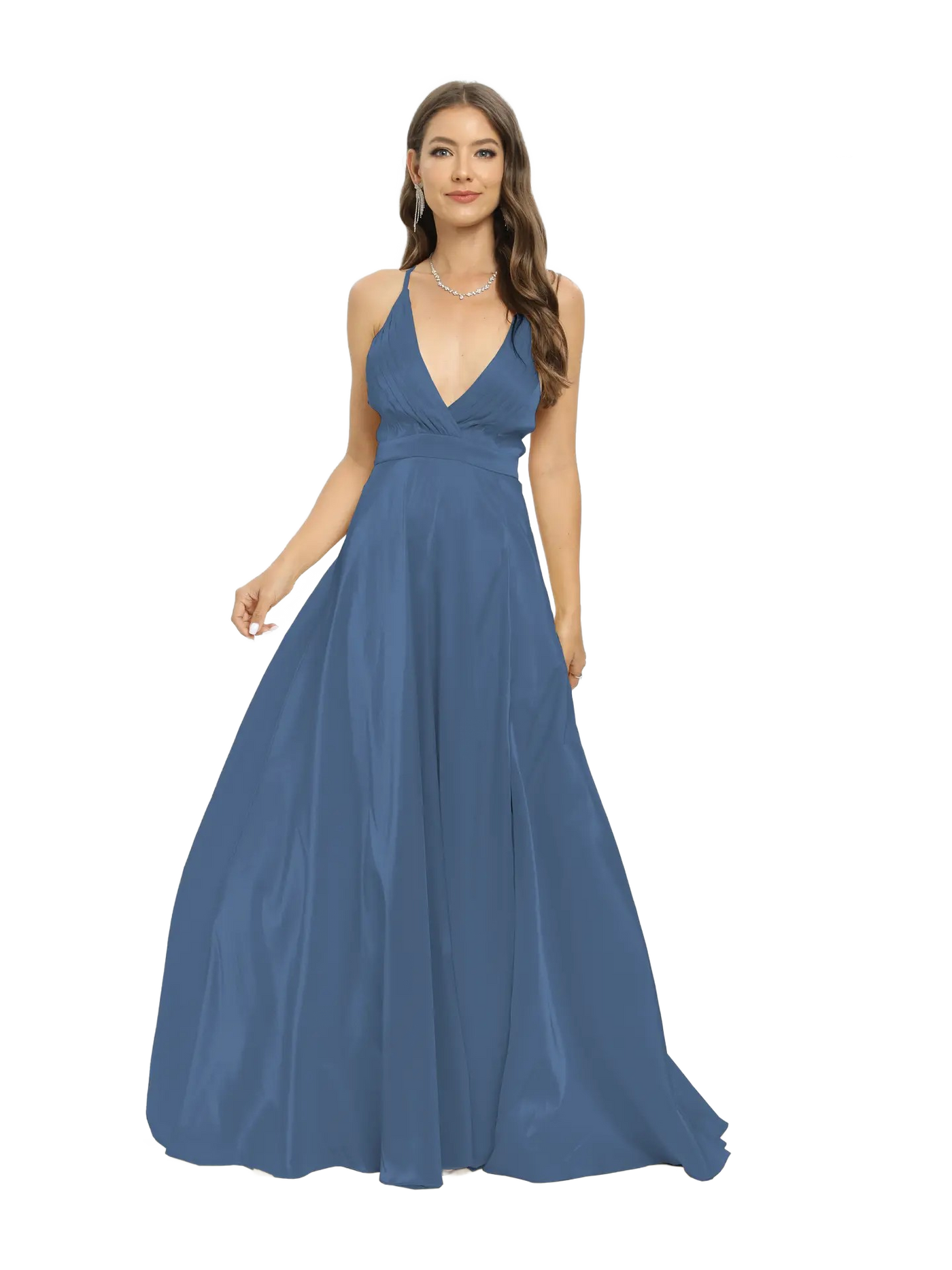Vestido de noche largo espalda abierta