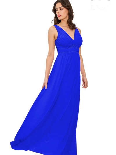 Vestido De Noche largo con escote en V