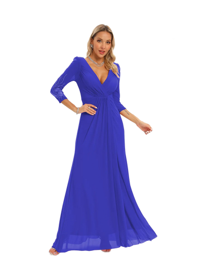 Vestido de noche largo con apertura