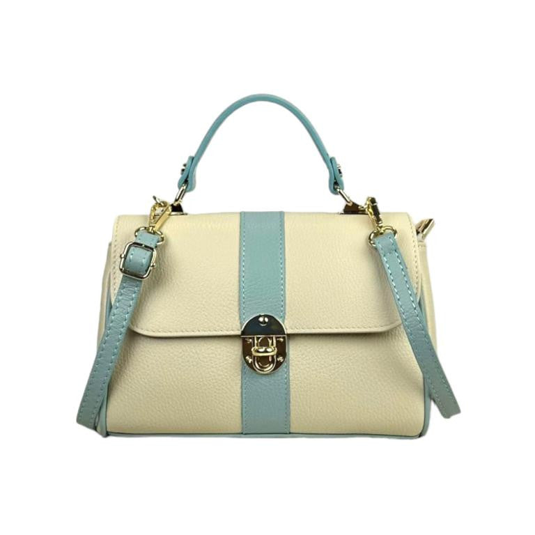 Bolso de Mano en Piel Italiana con 2 Bolsillos de Cremallera