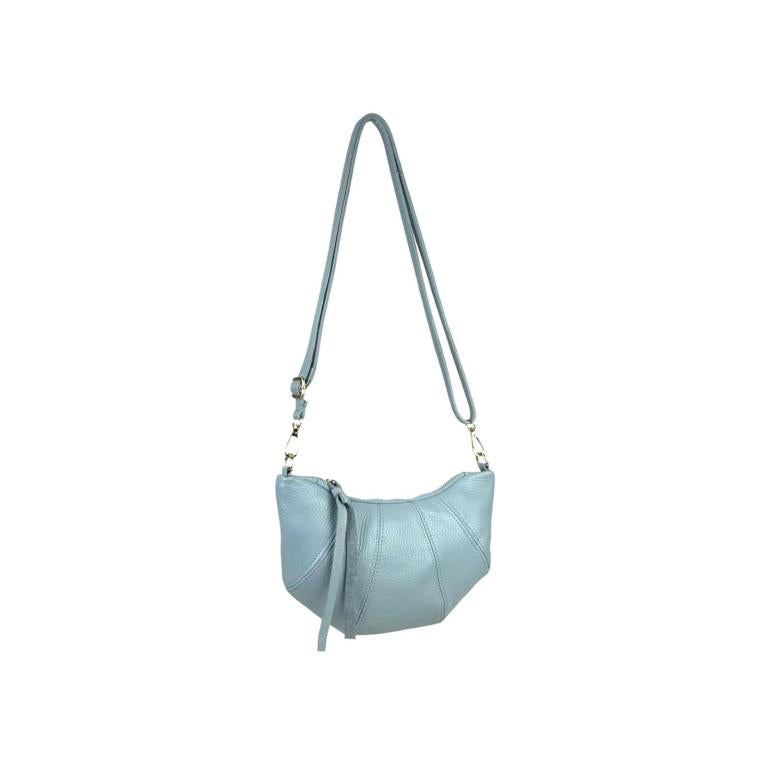 Bolso Bandolera en Piel Italiana con Diseño Medialuna y Tira Bandolera