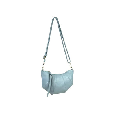 Bolso Bandolera en Piel Italiana con Diseño Medialuna y Tira Bandolera