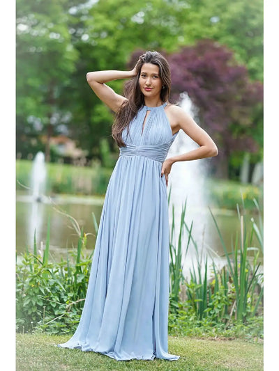 Vestido de dama de honor, espalda abierta