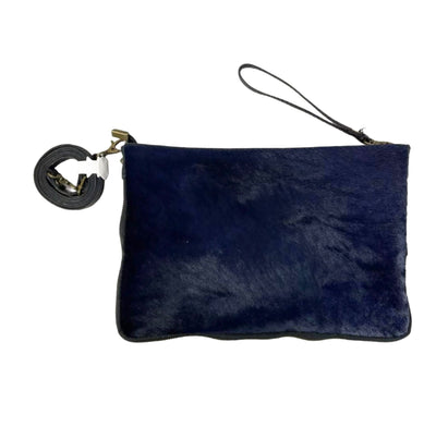 Práctico Bolso Bandolera Artesanal de Piel Italiana y Pelito