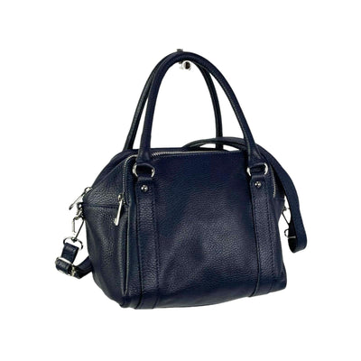 Bolso Bowling De Piel Italiana Con 3 Compartimentos, Cremallera y Gran Calidad