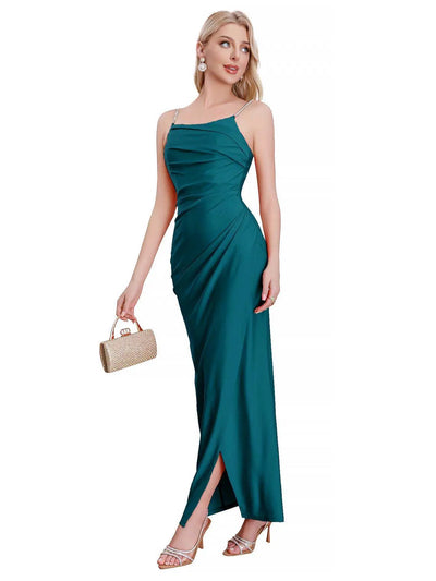 Vestido midi con abertura, moderno y sencillo