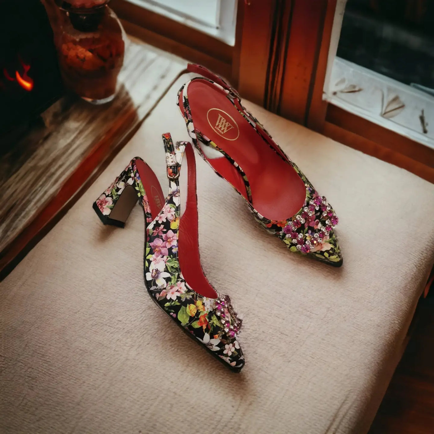 SLINGBACK MULTICOLOR DE PIEL DE BECERRO