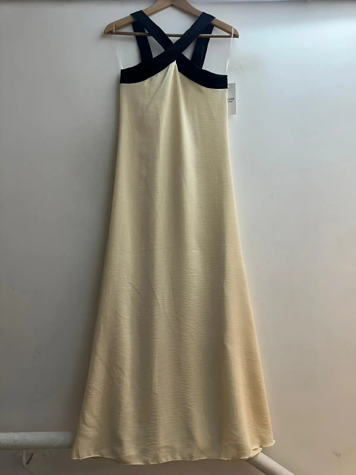 Vestido largo bicolor