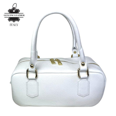 Bolso de Mano en Piel Italiana con Asas Cortas, Tira Bandolera Ajustable y Gran Calidad