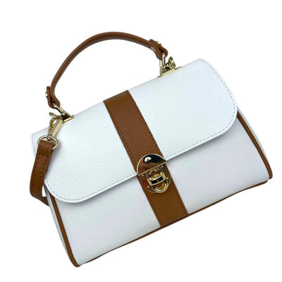 Bolso de Mano en Piel Italiana con 2 Bolsillos de Cremallera