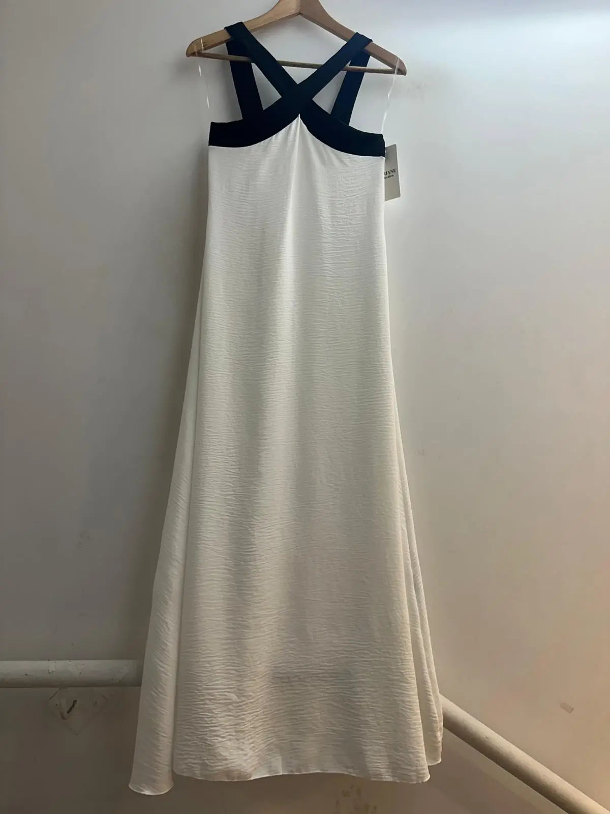 Vestido largo bicolor