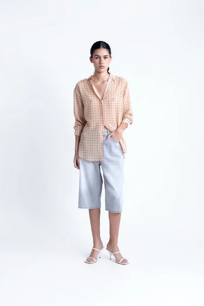 CAMISA ESTAMPADA SEMITRANSPARENTE