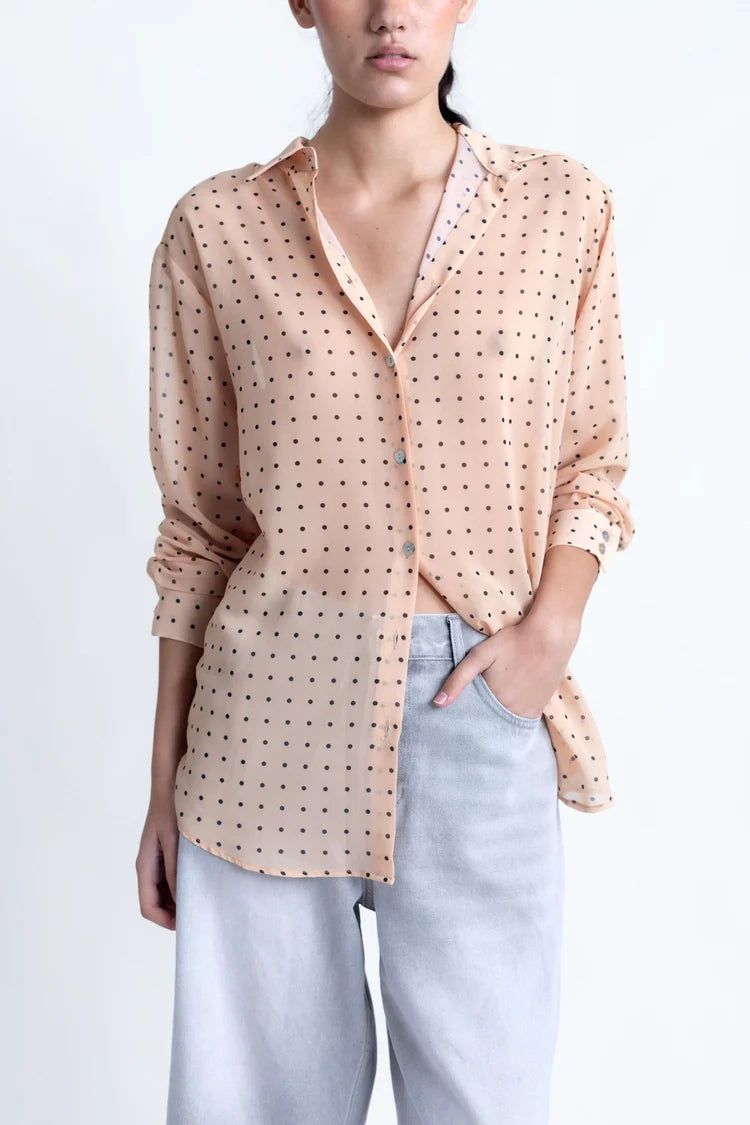 CAMISA ESTAMPADA SEMITRANSPARENTE