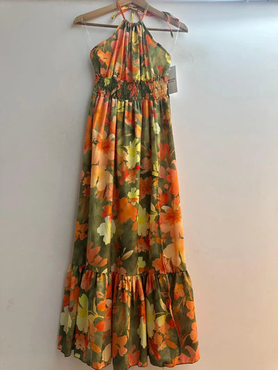 Vestido largo estampado floral