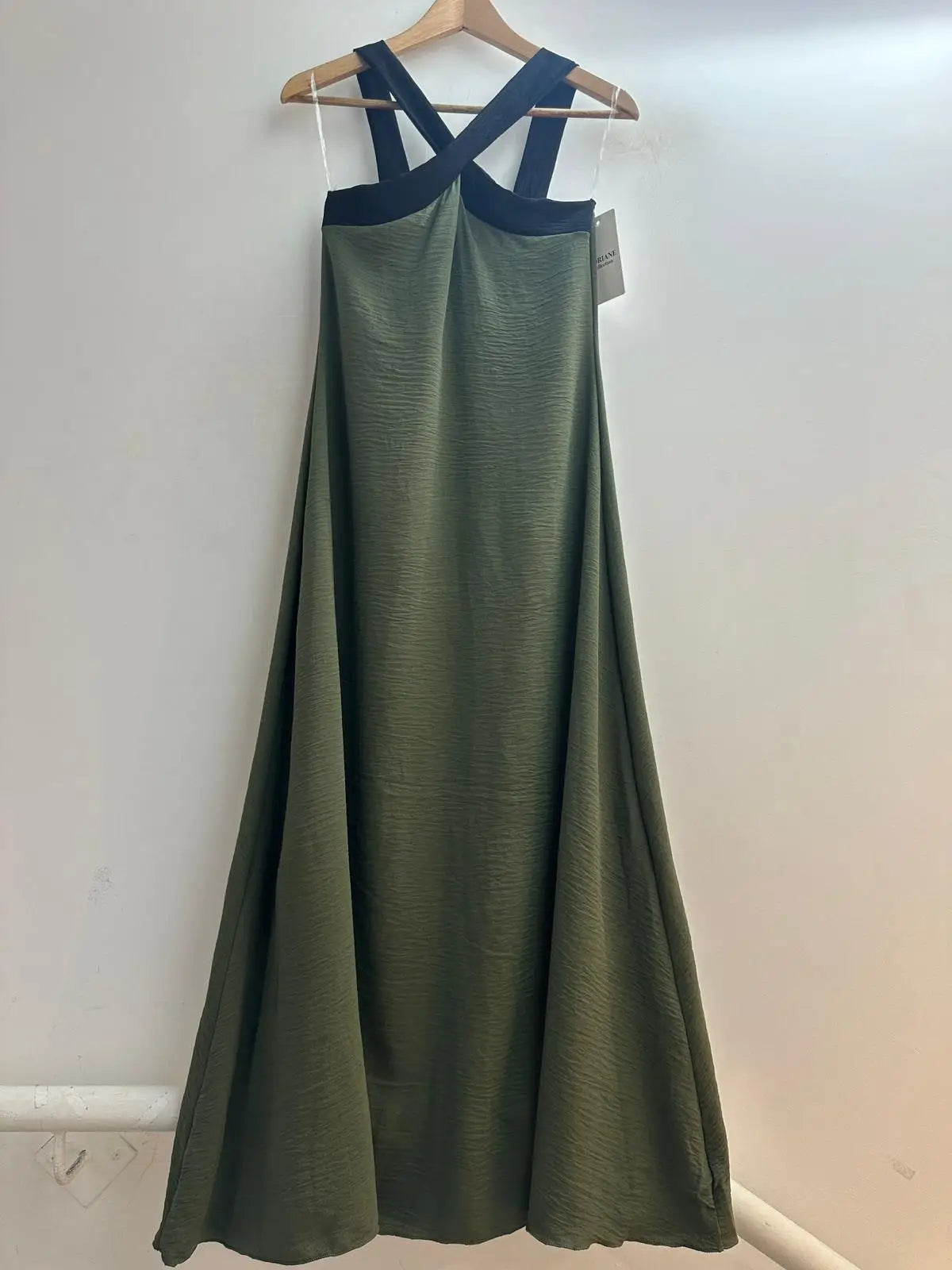 Vestido largo bicolor