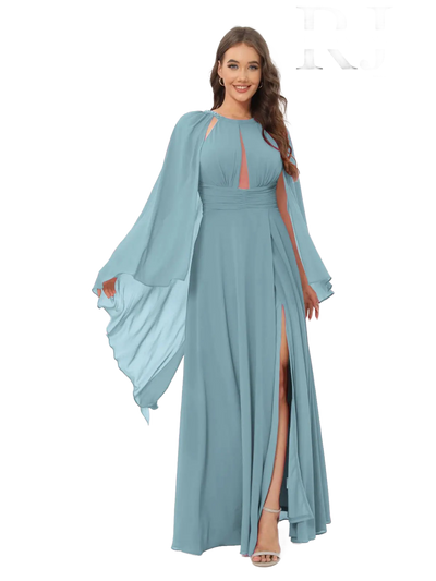 Vestido de noche con manga de Ala