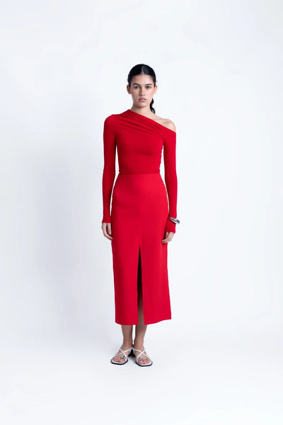 FALDA MIDI CON ABERTURAS