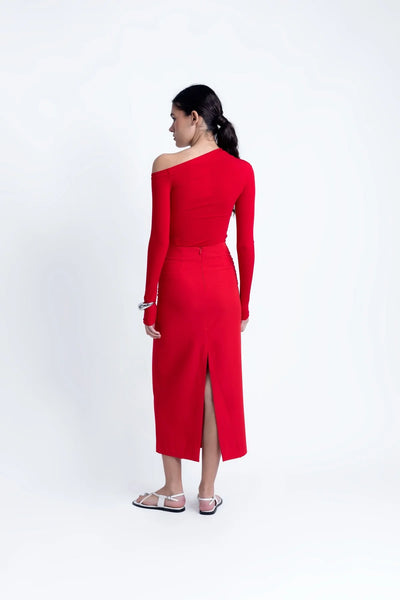 FALDA MIDI CON ABERTURAS