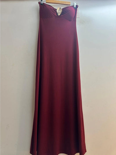 Vestido largo sin tirantes