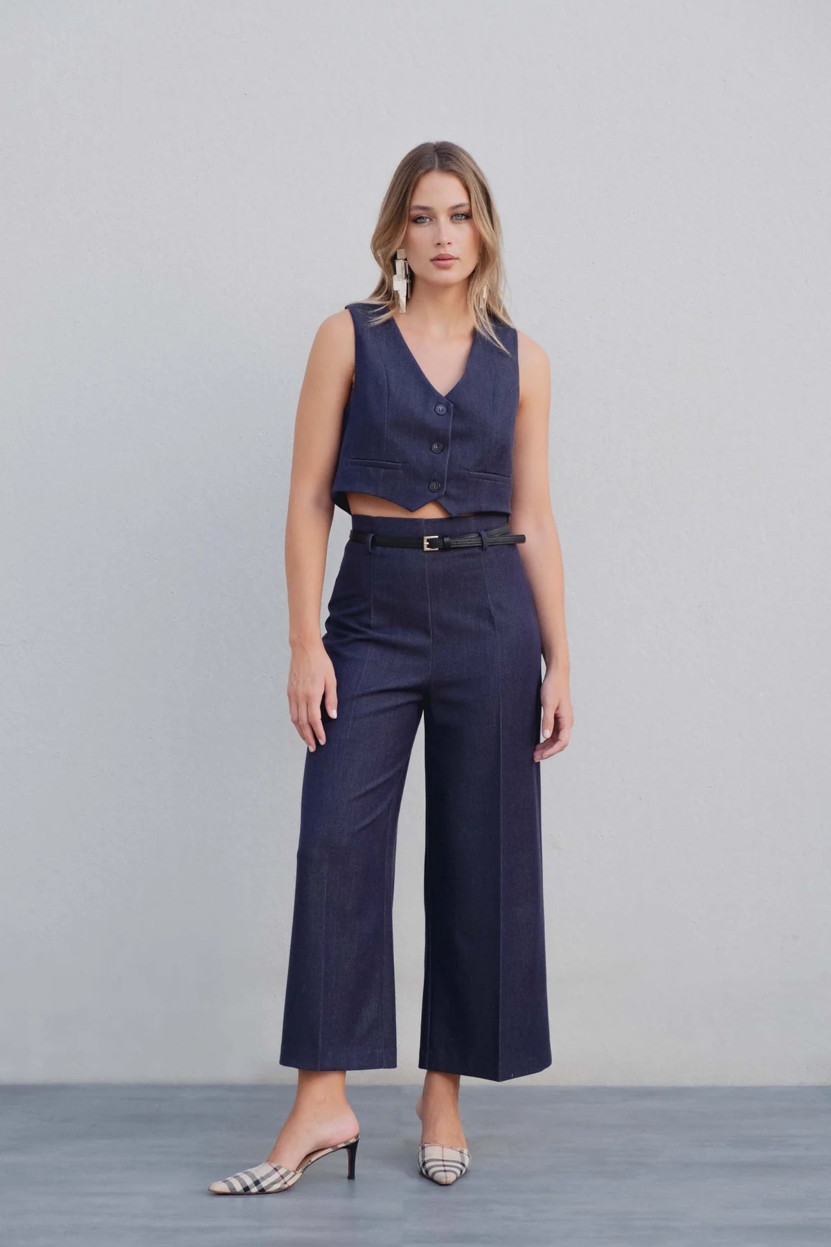 PANTALÓN CULOTTE DENIM CINTURÓN