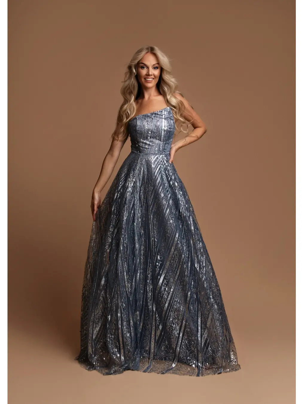 Vestido largo con lentejuelas