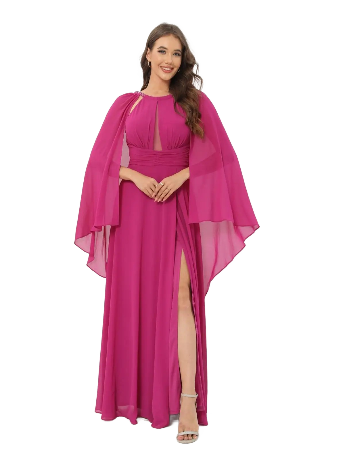 Vestido de noche con manga de Ala