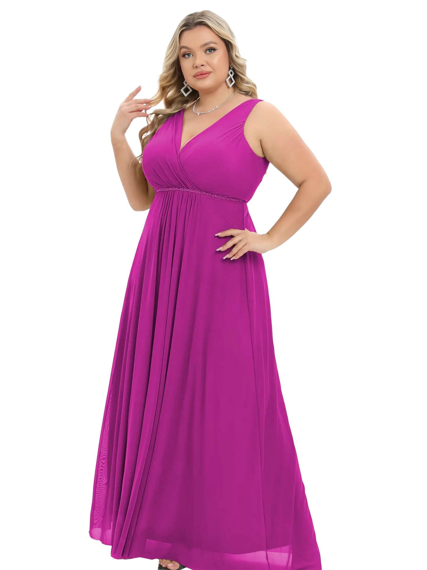 Vestido largo con escote V