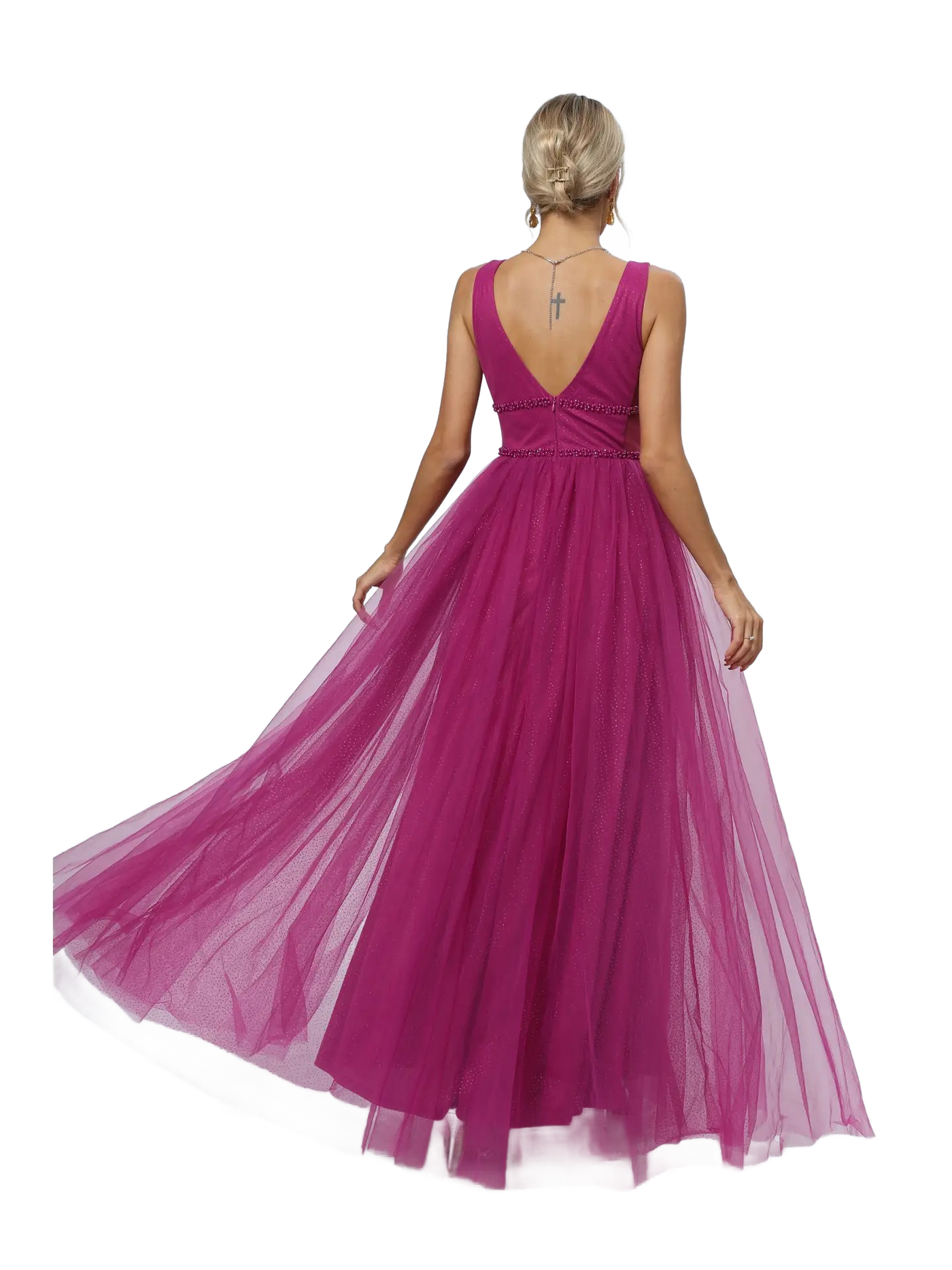 Vestido de noche con escote en V