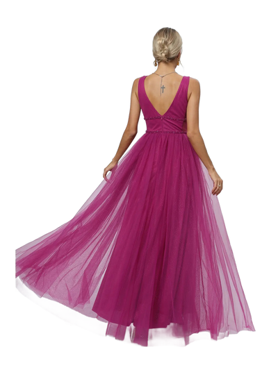 Vestido de noche con escote en V