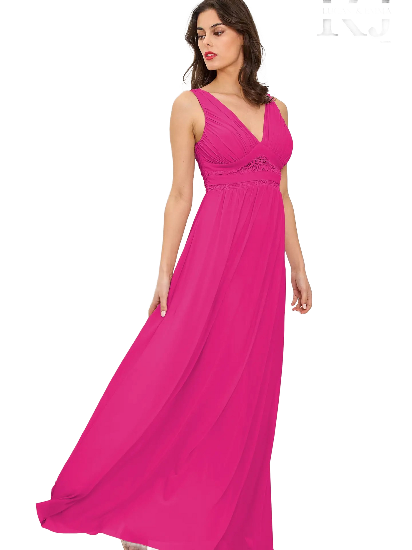 Vestido De Noche largo con escote en V