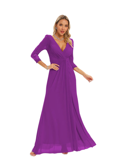Vestido de noche largo con apertura