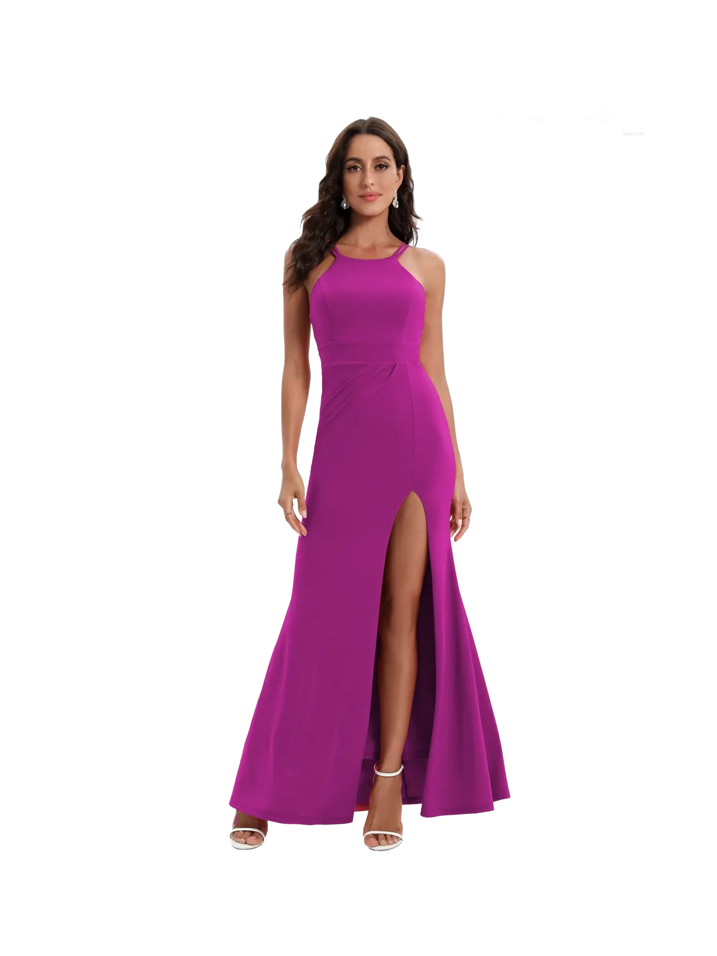 Vestido largo ajustado de escote bandeau